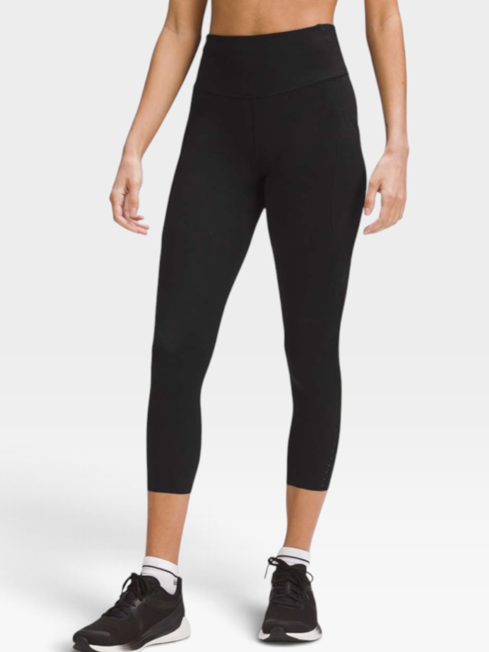 Lululemon Fast and Free High-Rise Crop 23” Pockets Black Size 6 NWT
